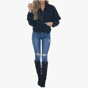 Black Fleece Bomber Jacket